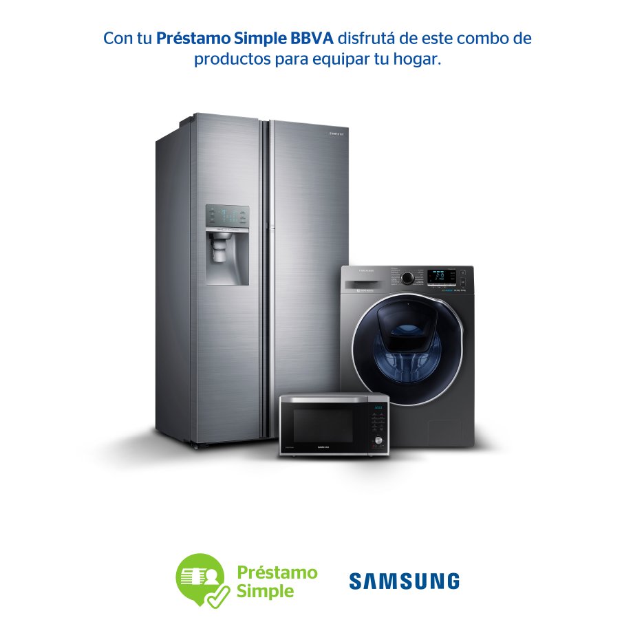SamsungPY's tweet photo. Con tu #PréstamoSimple del @BBVAParaguay disfrutá de este #ComboHogar a un precio exclusivo. https://t.co/vyUActe7G9 https://t.co/vZjhnoRGja