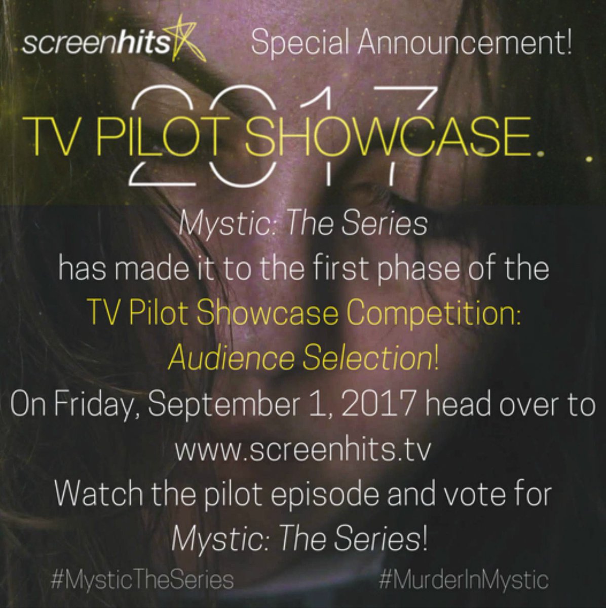MysticTheSeries's tweet photo. Don't forget! Vote for #MysticTheSeries for @ScreenHits TV PILOT SHOWCASE! Voting Starts Sept. 1st!! Vote at https://t.co/J1pwpQnaN6! https://t.co/w6Rys2OIdL