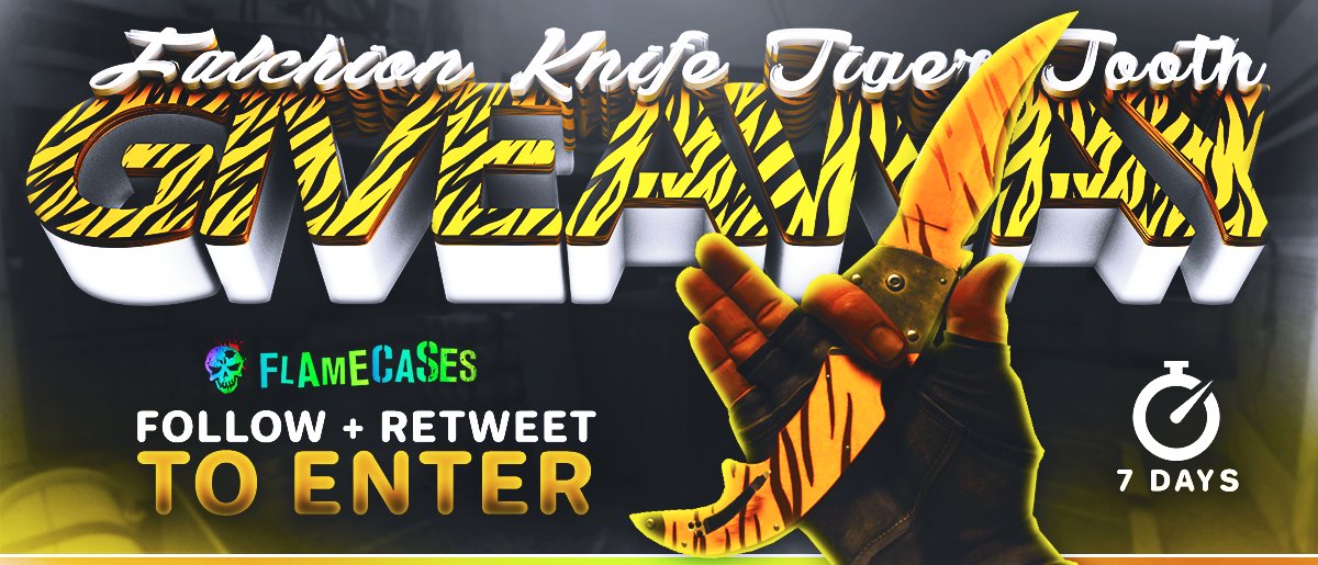 flamecasescom's tweet image. 🔥FALCHION KNIFE TIGER TOOTH GIVEAWAY🔥

TO ENTER:
-FOLLOW @flamecasescom
-RT
-TAG 2 FRIENDS
-GO: gleam.io/MVsUQ/falchion…

7 Days