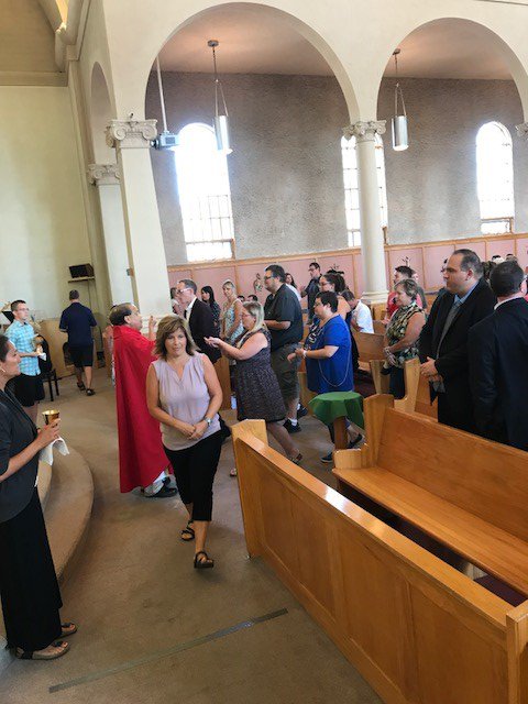 HolyTrinitySD's tweet photo. As a kick off to the new school year, our MJ staff celebrated a wonderful mass at St. Joseph Church. #BeJoyfulInHope https://t.co/J0jMpOzb2u