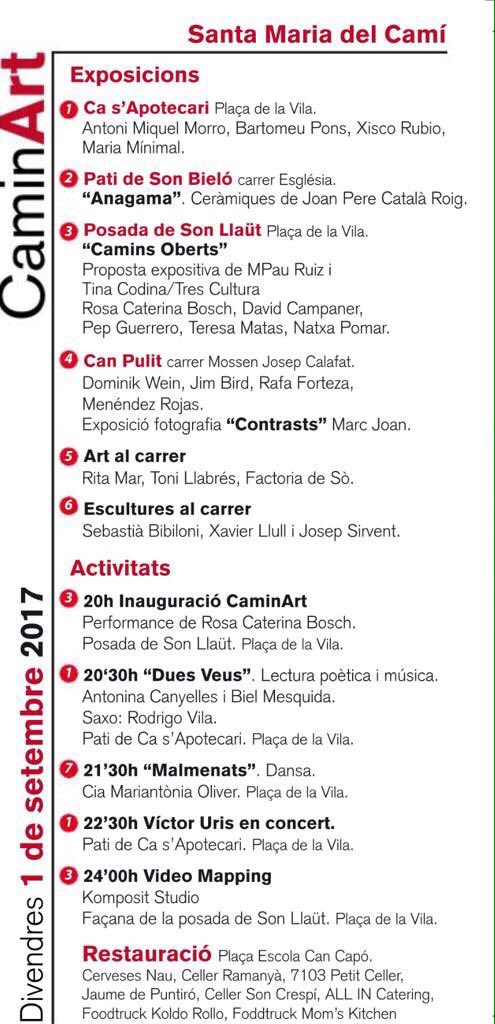 all_in_catering's tweet photo. Ja arriba Septembre i ALL IN Catering contentíssims de participar un any mes fent poble al CaminArt de Santa Maria del Camí 🎉🙋🏻👏🏼🍔🍷 https://t.co/2Gk2js8Icx