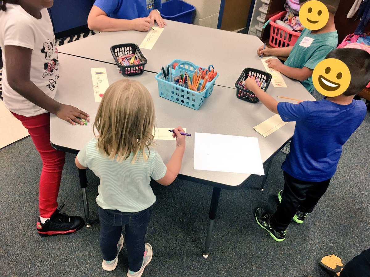 LRGteach's tweet photo. K1 Ss celebrate their names & use teamwork to sort objects into groups! #first2days #CRESculture #OurFCPS #wedidalotofotherfunstufftoo https://t.co/KglMlVUVlc