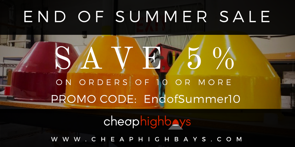 CheapHighBays's tweet photo. Final days to #save! Use Promo Code: EndofSummer10 to enjoy 5% off fixtures of 10 or more! -> https://t.co/FHvJQ7o1je #SUMMER #SALE #light https://t.co/qOlrnMPB4K