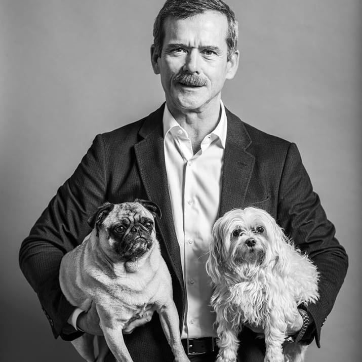 Happy birthday to the first rock star in space, dog loving astronaut Chris Hadfield!  