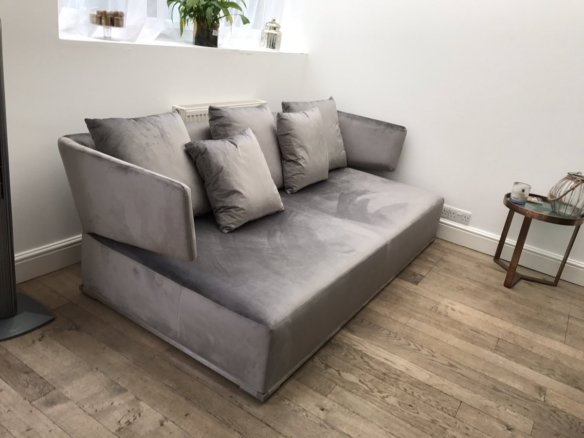 ltd_andre's tweet photo. Reupholstered sofa in silver-grey velvet. #AndreUpholstery #wimbledon #newlook #design #interiordesign #velvet #sofa #callmeformoredetails https://t.co/QsmIpFvh6z