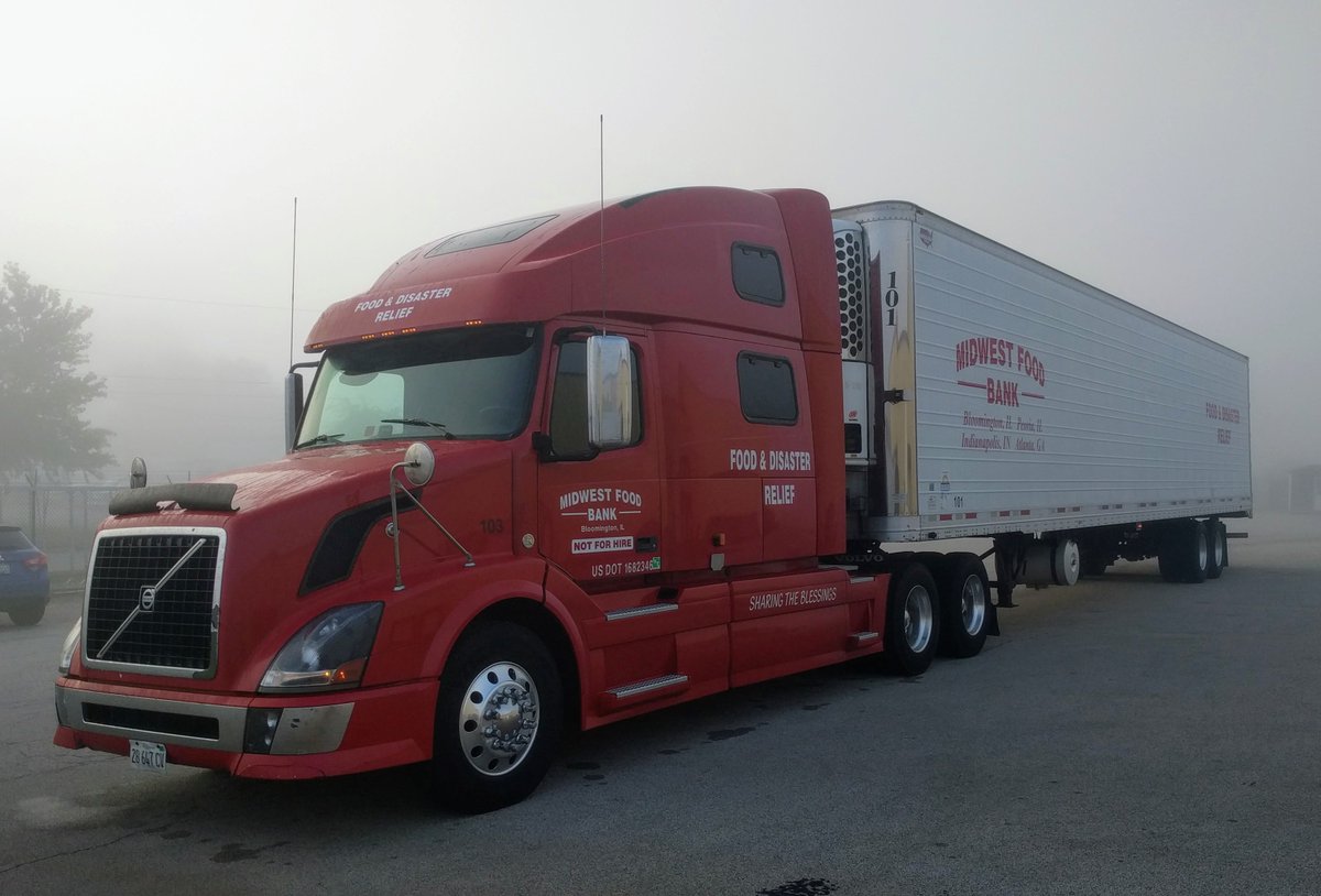 Beautiful sight on a foggy morning ,,, a load of disaster relief ready to leave for Texas. #disasterrelief #amazingvolunteers