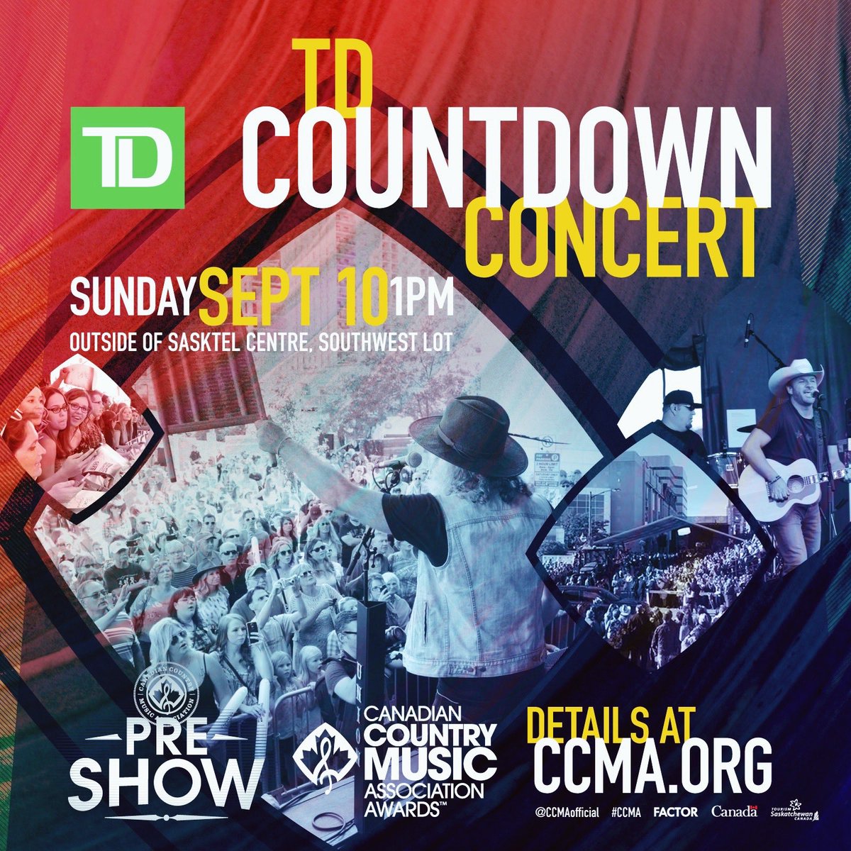 gottabealee's tweet image. Saskatoon!! 11 days until you can see me &amp;amp; a ton of my friends kick-off the #CCMAawards preshow at the FREE TD Countdown Concert! 🤘🏻💃🏻🎉