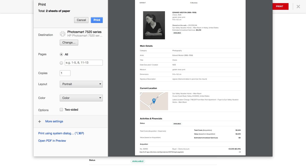 Collectrium's tweet photo. To all the hard copy preferrer and report generator, here's how to print detailed Object Page.https://t.co/WEG4UdDSoq #collectrium #collect https://t.co/PvNbV4NUOH