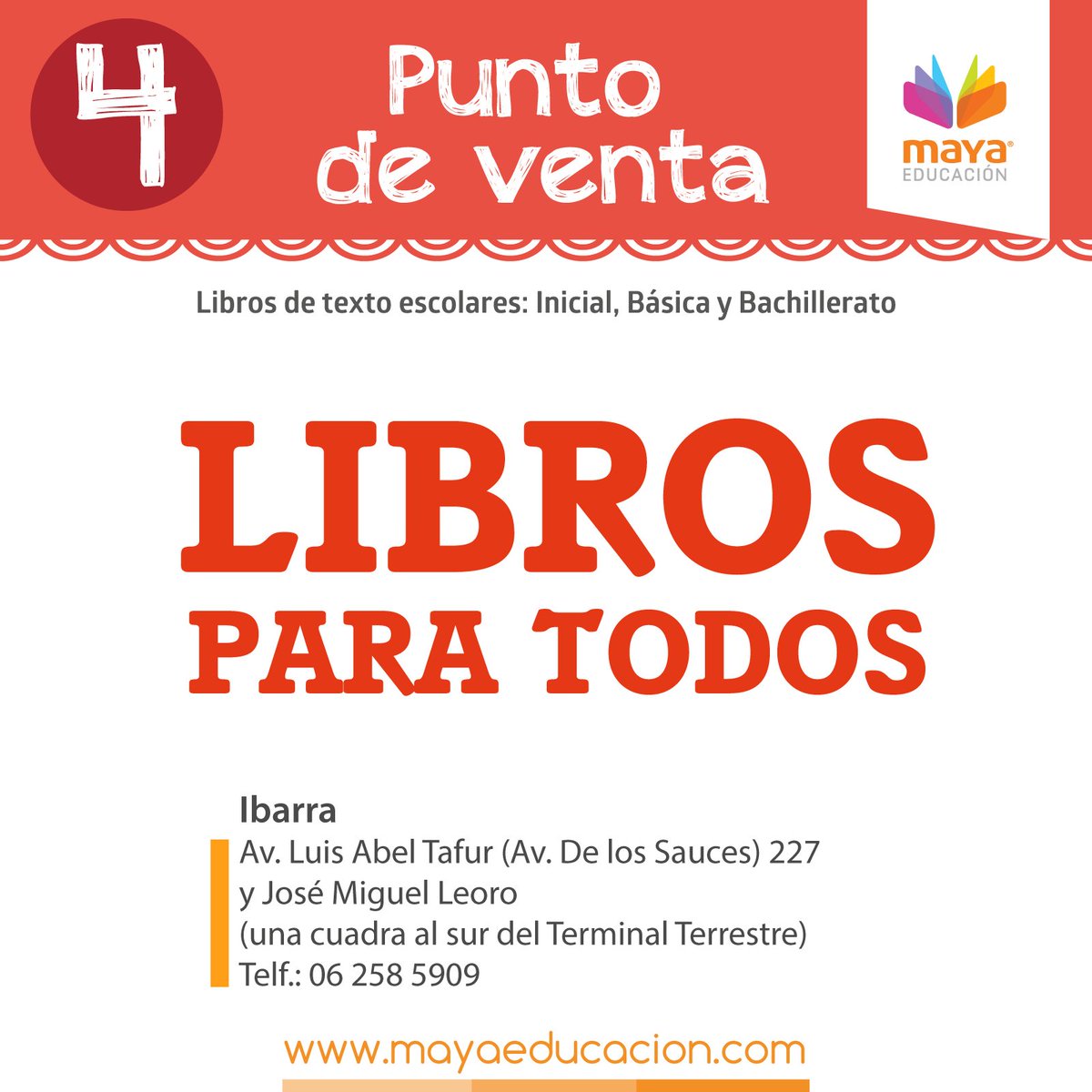 MayaEducacion's tweet photo. Queremos que conozcas de nuestro punto de venta en la ciudad de #Ibarra, visítanos pronto :)

https://t.co/P1kdMITxzo https://t.co/YyoY312Nzy