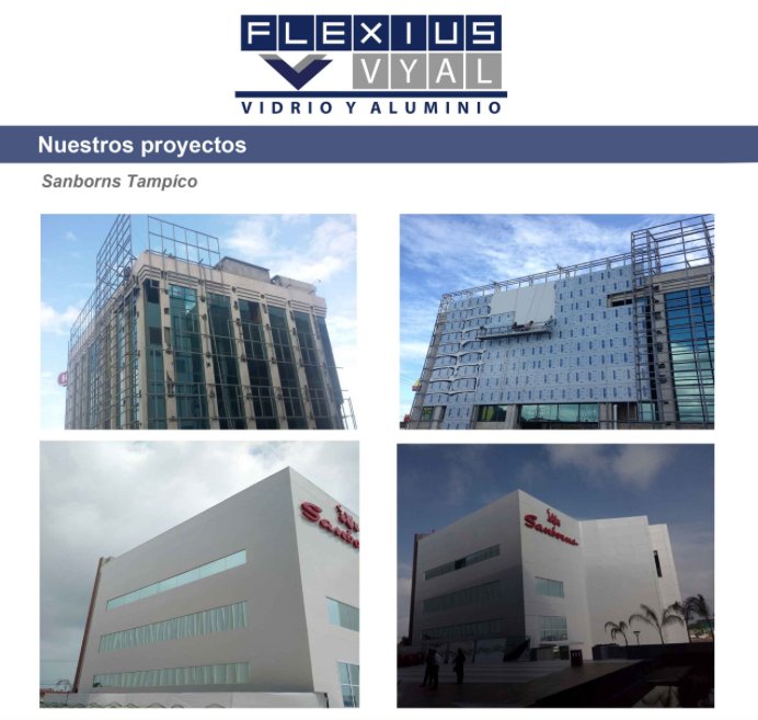 GrupoFlexius_'s tweet photo. En Sanborns Tampico, trabajamos la Fachada de cristal templado y recubrimiento con #Alucoflex ¿A poco no se ve increíble? #OrgulloFlexius https://t.co/tuL4RRY7hz