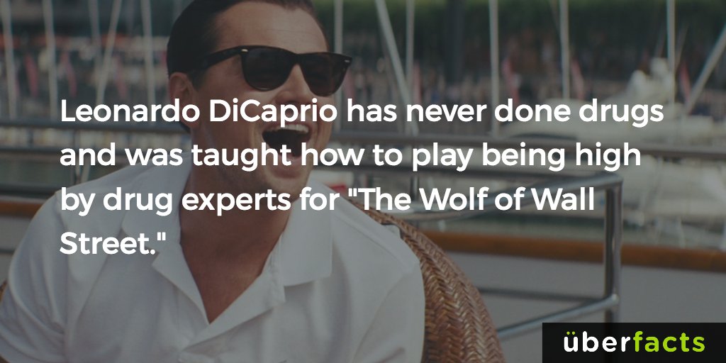 UberFacts's tweet photo. Leonardo DiCaprio had to be taught how to play being high. https://t.co/l8vdrn2m8m