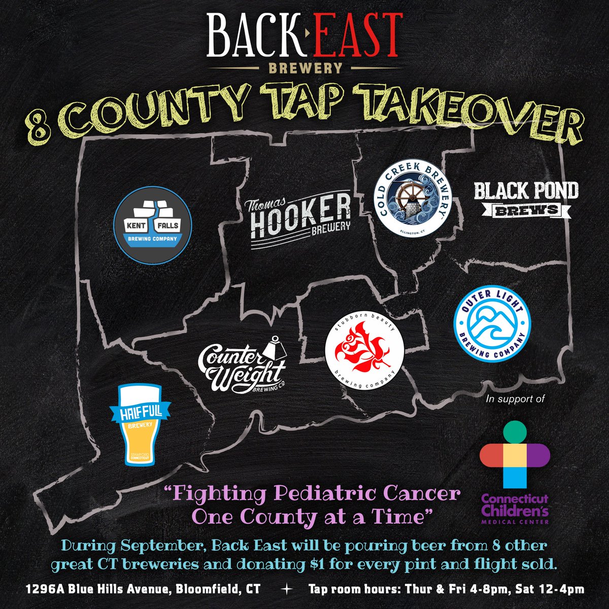 We're doing our FIRST EVER tap takeover, featuring 8 breweries from every CT County, to fight #childhoodcancer and raise $ for <a href="/ctchildrens/">Connecticut Children's</a>