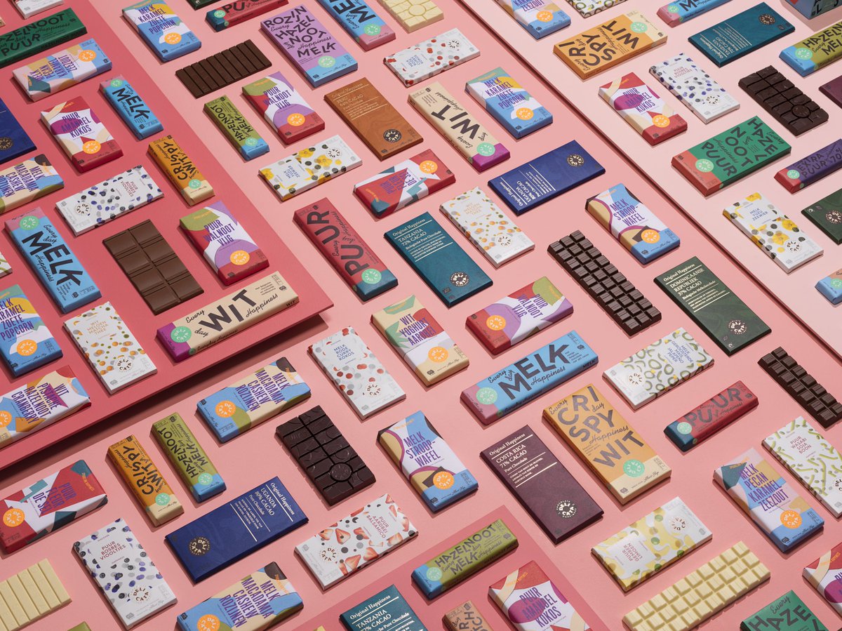 Now entering 1.000 stores:
Delicata Chocolate (4 categories, 52 bars &amp; more...) 
Branding, design, packaging by ...,staat for Albert Heijn.