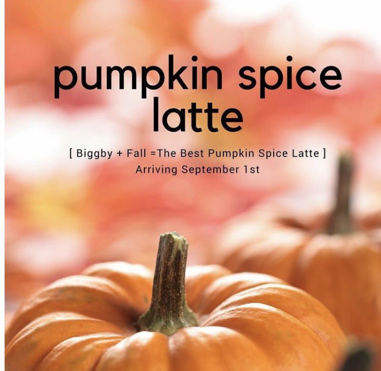 BiggbySoha's tweet photo. Almost time for Pumpkin Spice Lattes ☕️🎃☕️🎃☕️🎃 https://t.co/uAn2l0SyzR