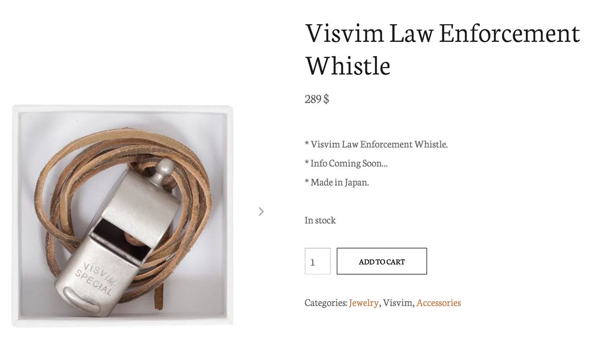 visvim LAW ENFORCEMENT WHISTLE visvim law enforcement whistle ビズビム