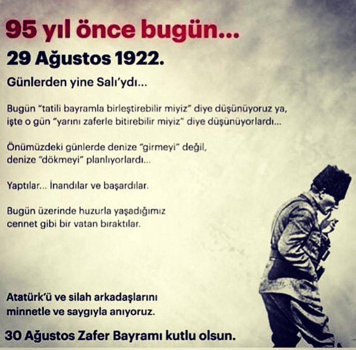 30 Ağustos Zafer Bayramımız Kutlu Olsun 🇹🇷🇹🇷 Ne Mutlu Türk'üm Diyene 🇹🇷🇹🇷