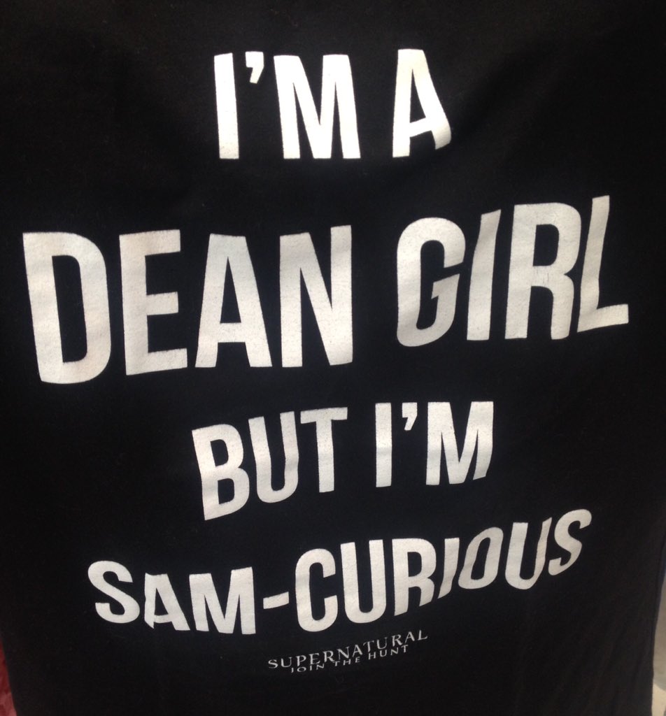 valeriemarie_l's tweet photo. @Dee_Kujo look at this gem of a shirt I came across today! #DeanGirl #SamCurious #Supernatural @JensenAckles @jarpad https://t.co/olHTIx9Ugd