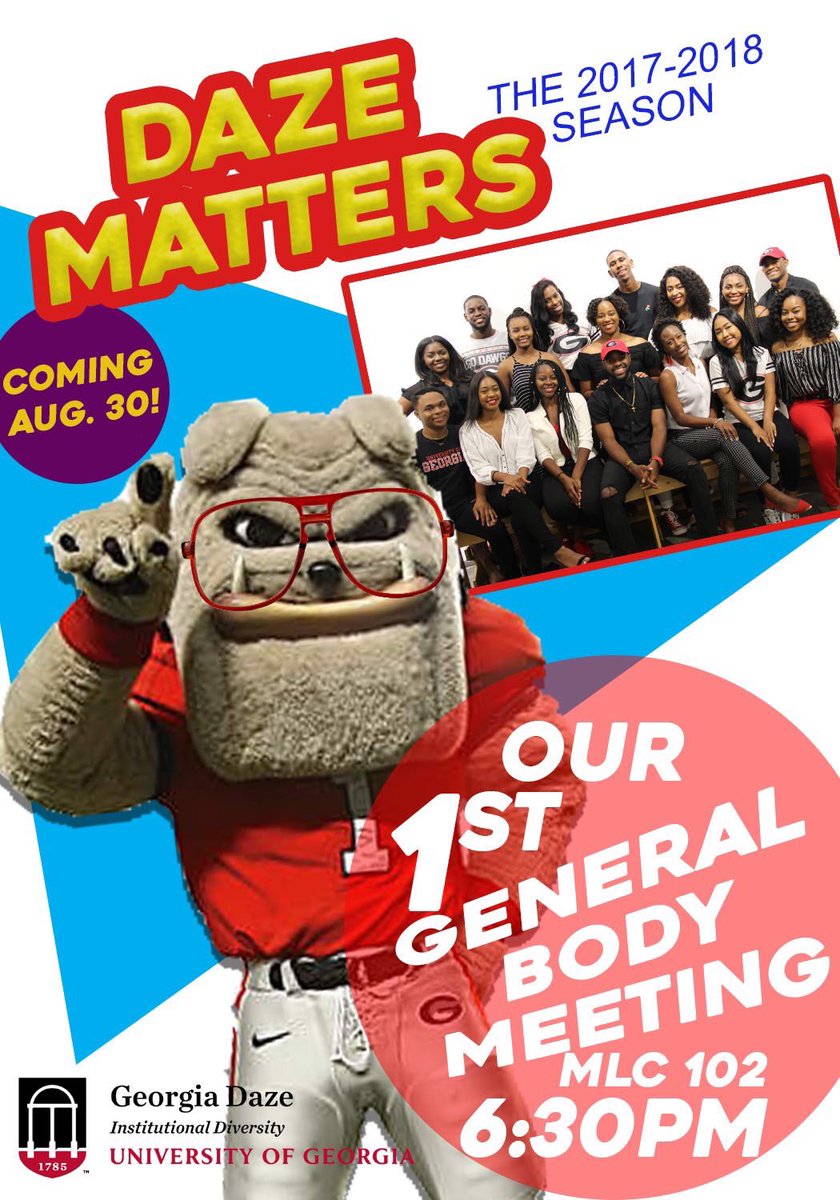 _xotyranicole's tweet photo. #BUGA21 #BUGA20 #BUGA19 #BUGA18 come see why #DazeMatters tomorrow at @UGA_GaDaze FIRST general body meeting of the year! https://t.co/k8wUEPYXL6