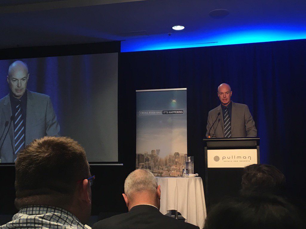 EngAustraliaQLD's tweet photo. Steve Abson reflecting on the need for certainty for industry @CrossRiverRail @IAQld #engineers https://t.co/ocLmV45O6X