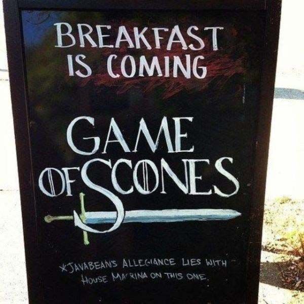 BARandREST's tweet photo. #tuesdayhumor #got #gameofthrones #winteriscoming Breakfast is Coming https://t.co/Rvr6RQGuOj