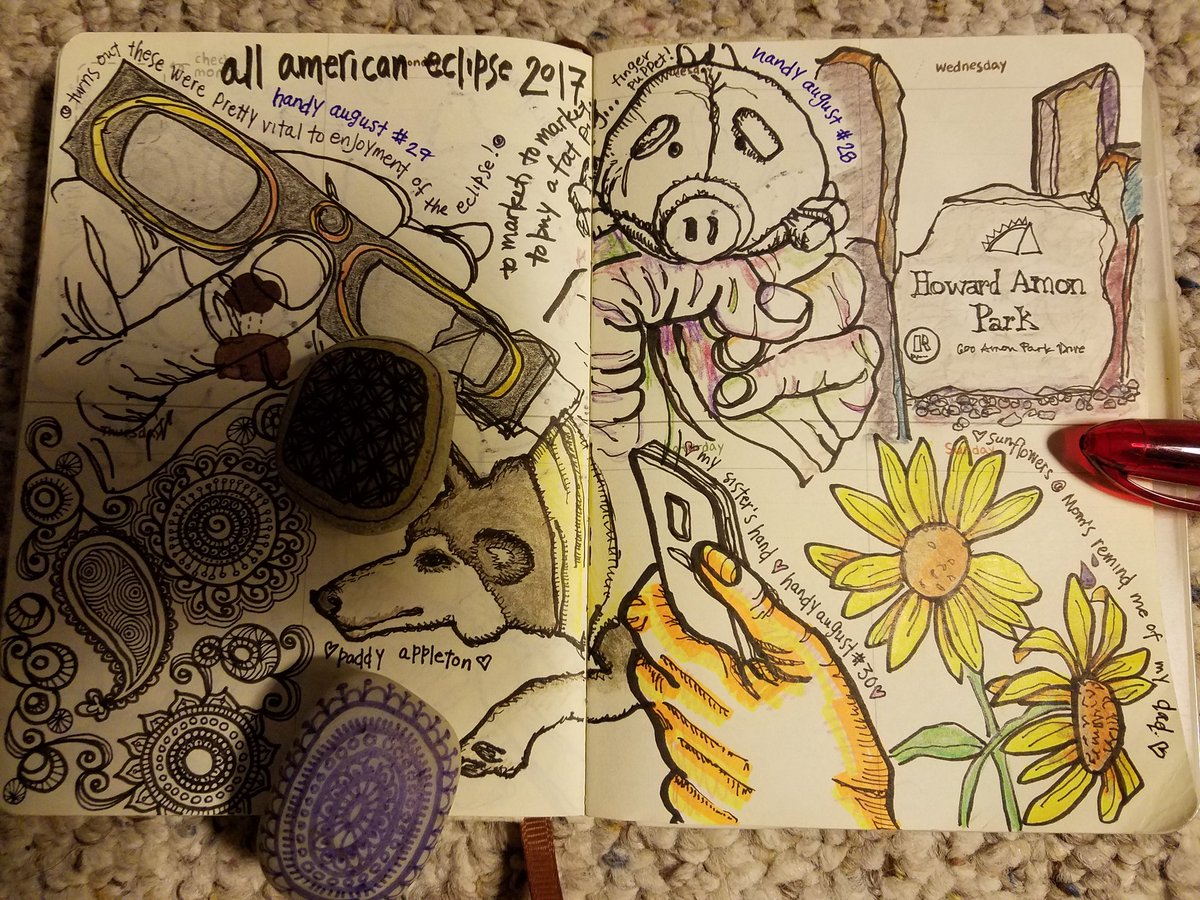 keligami's tweet photo. another week of #EDiA prompts in my planner including some #handyaugust entries and some very dark #zenrocks. #dailydrawing #Sketching https://t.co/dCwPY8Ong7