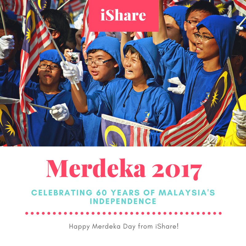 iShareGlobal's tweet photo. #Malaysia turns 60 #tomorrow! So we at #iShare would like to wish all #Malaysians a very Happy #Merdeka Day! #IndependeneDay https://t.co/nCfdAFB0nd
