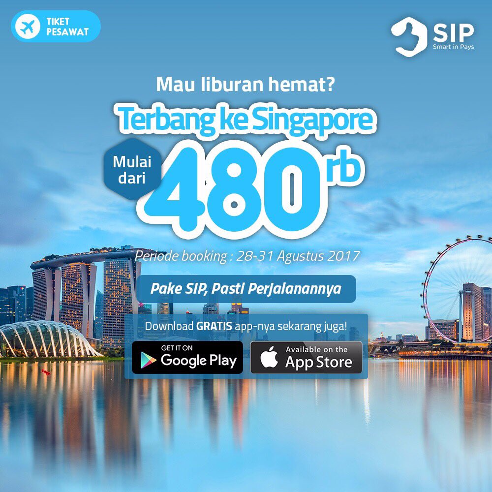 SmartInPays's tweet photo. Mau? Segera pesan tiketnya yuk! Download gratis #SIPApp sekarang juga di Google Play dan App Store. #SmartInPays https://t.co/3lZpfrGr6l
