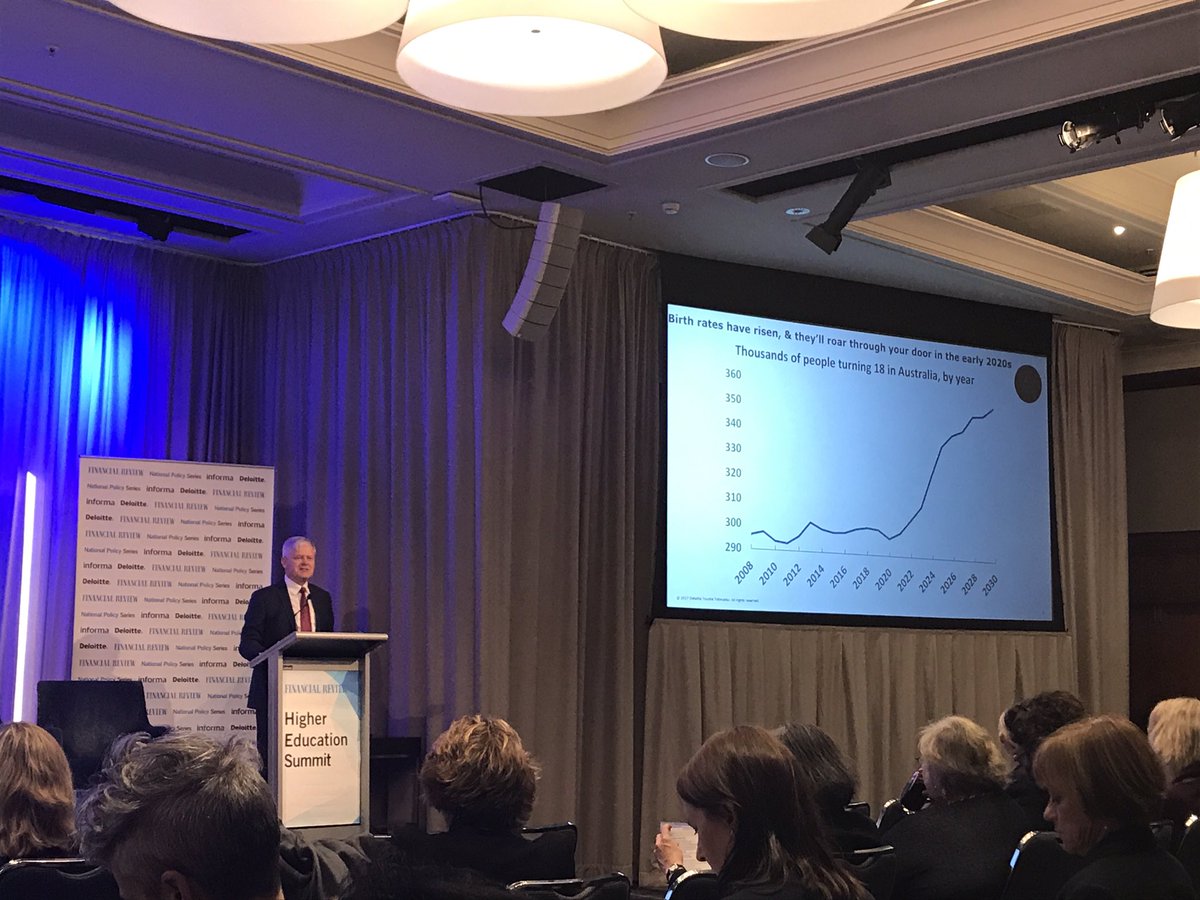 S_Ziegelaar's tweet photo. Growth in number of Australians turning 18 year on year 😲! #AFRHigherEd17 https://t.co/KjM949H7Nm