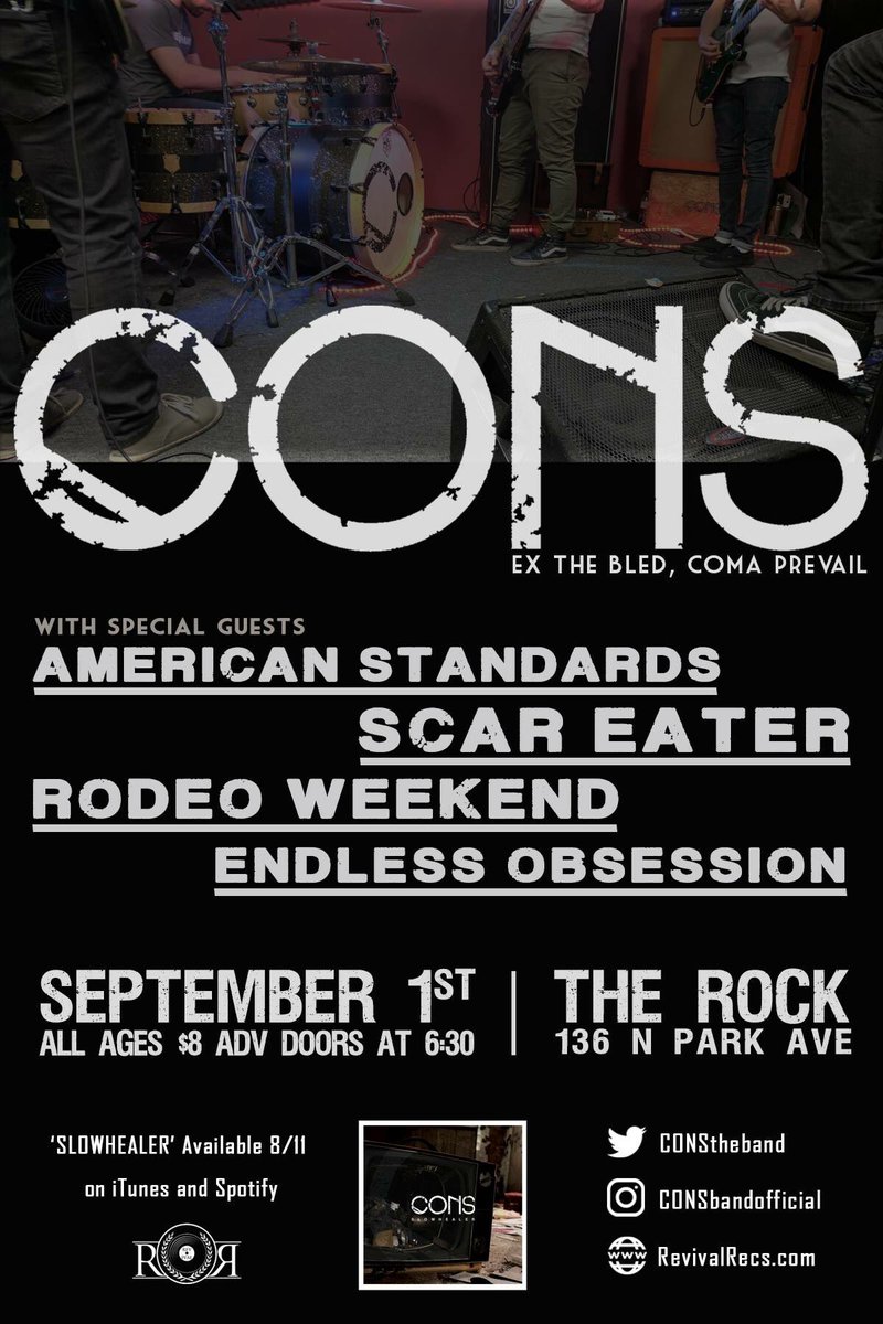 This Friday <a href="/TheRockInTucson/">The Rock Tucson</a> w/<a href="/ConsTheBand/">CONS</a> #ScarEater #RodeoWeekend &amp; #TheEndlessObsession. It's an all ages show w/ a full bar. Come rage.