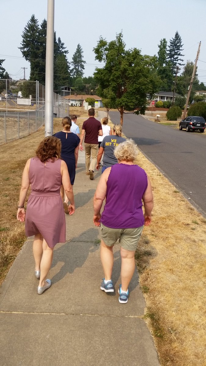 MrGregHarris's tweet photo. #RoweMS is focusing on staff wellness this year. A few laps around the track helps relieve some stress. #RoweWellness @RMS_Shamrocks https://t.co/cfaOsVj2VG