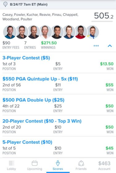 Last week's DFS Golf 💸💸💸
DM for lineups