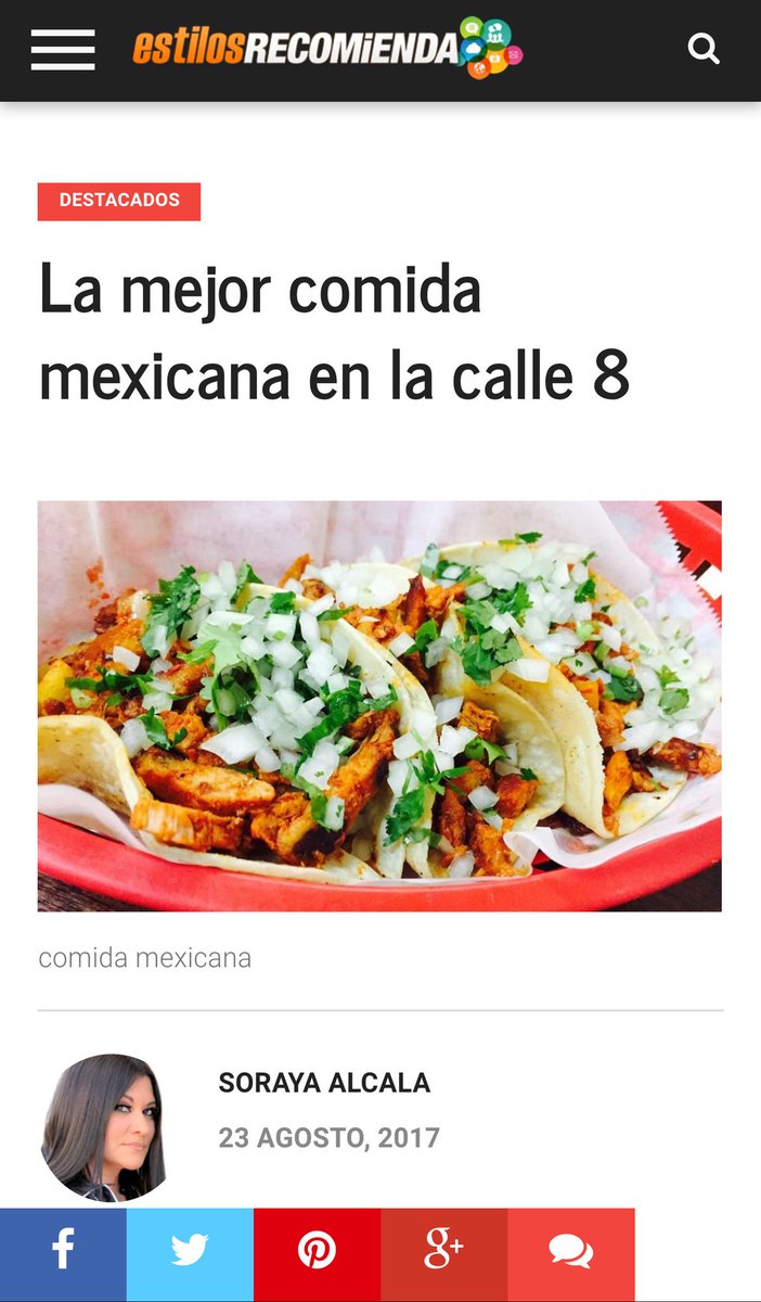 Delicioso restaurant mexicano en la calle 8 #Miami lee la recomendación en estilosrecomienda.com
