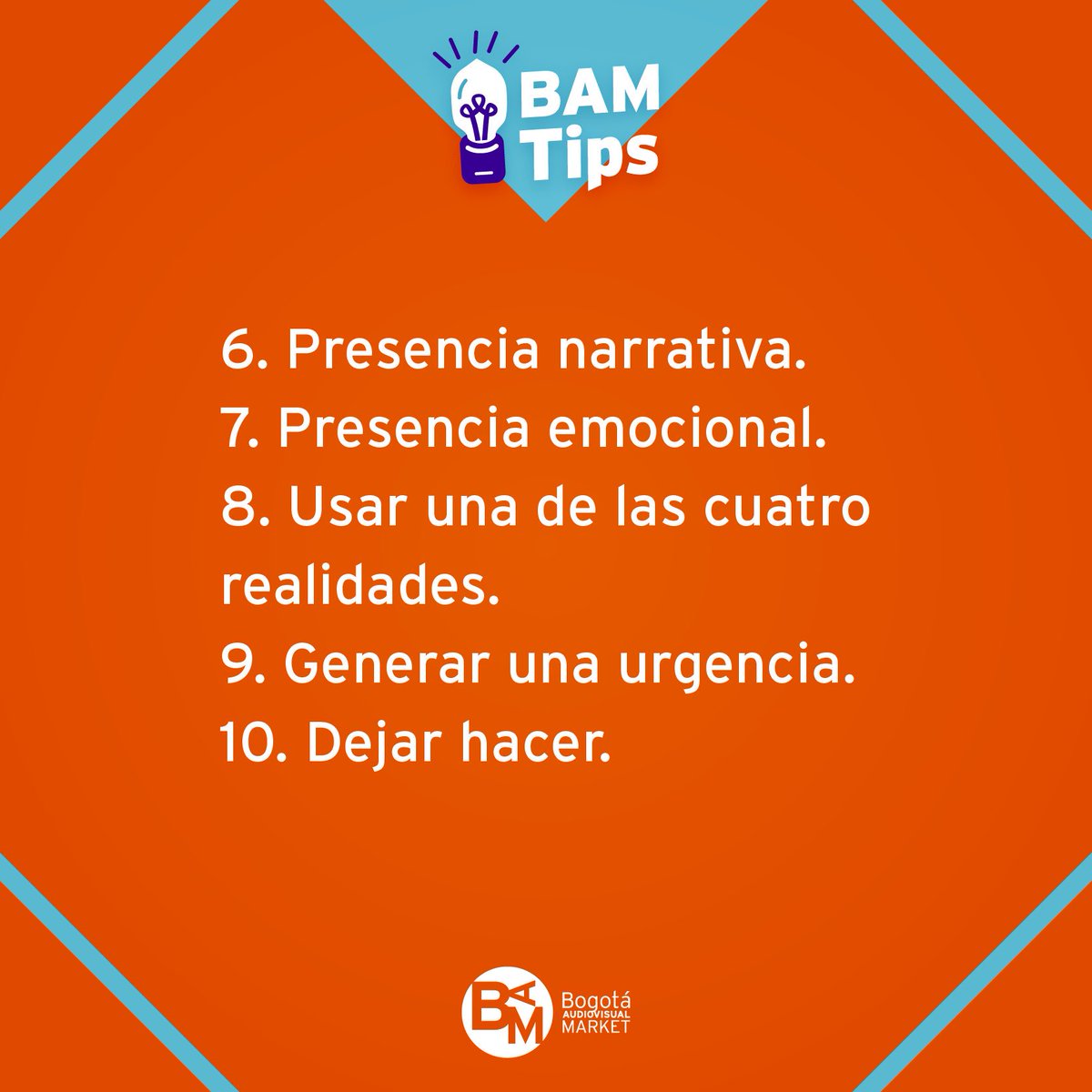 BAM_Bogota's tweet photo. ¿Cuál de estos #BAMTips, que nos dejó Belén Santa-Olalla, es tu favorito? https://t.co/uCMoD6SsGv