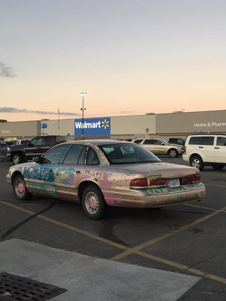FoundOnPoSC's tweet photo. Well that's shitty. #CrownVic #Spraypaint #SomeoneMad https://t.co/7nQOtisGPr