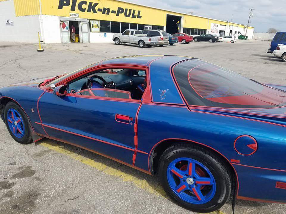 FoundOnPoSC's tweet photo. I didn't know Spider-Man was in Tron. #PoSC #SpiderMan #Firebird #Pontiac #Tron https://t.co/EGa8yH4V1Y