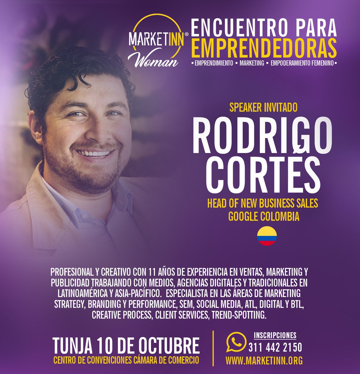 rcortesarango's tweet photo. Los invito a mi próxima charla sobre emprendimiento y marketing digital. @MARKETINN_COL https://t.co/l5GtUxEb8N