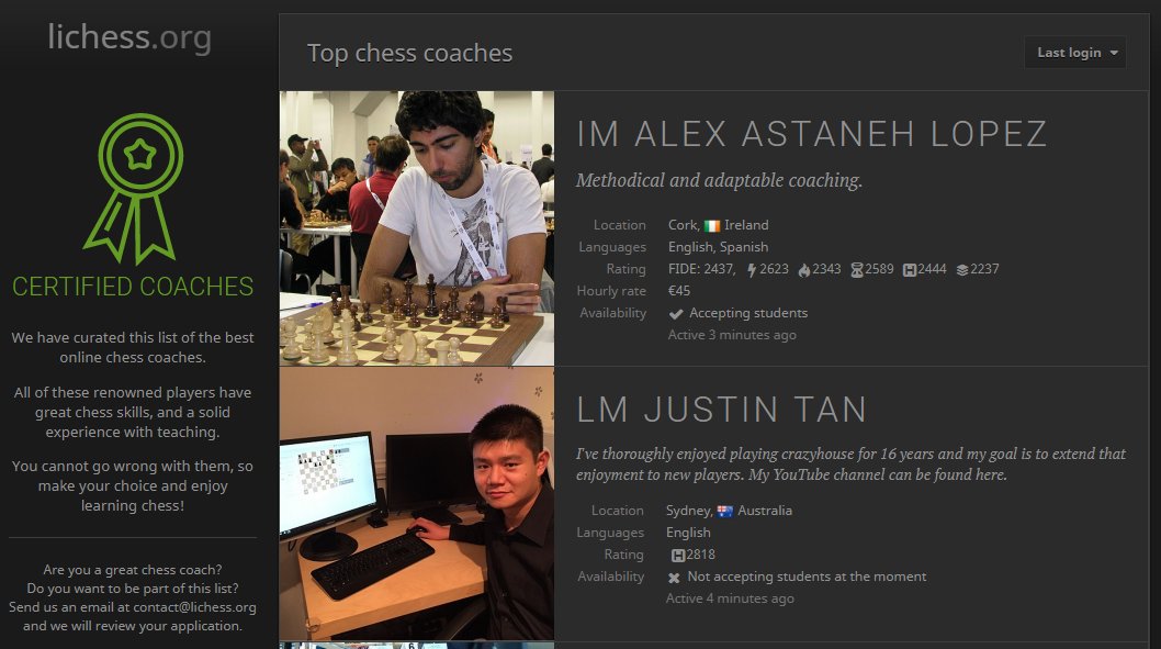 Lichess coaches •