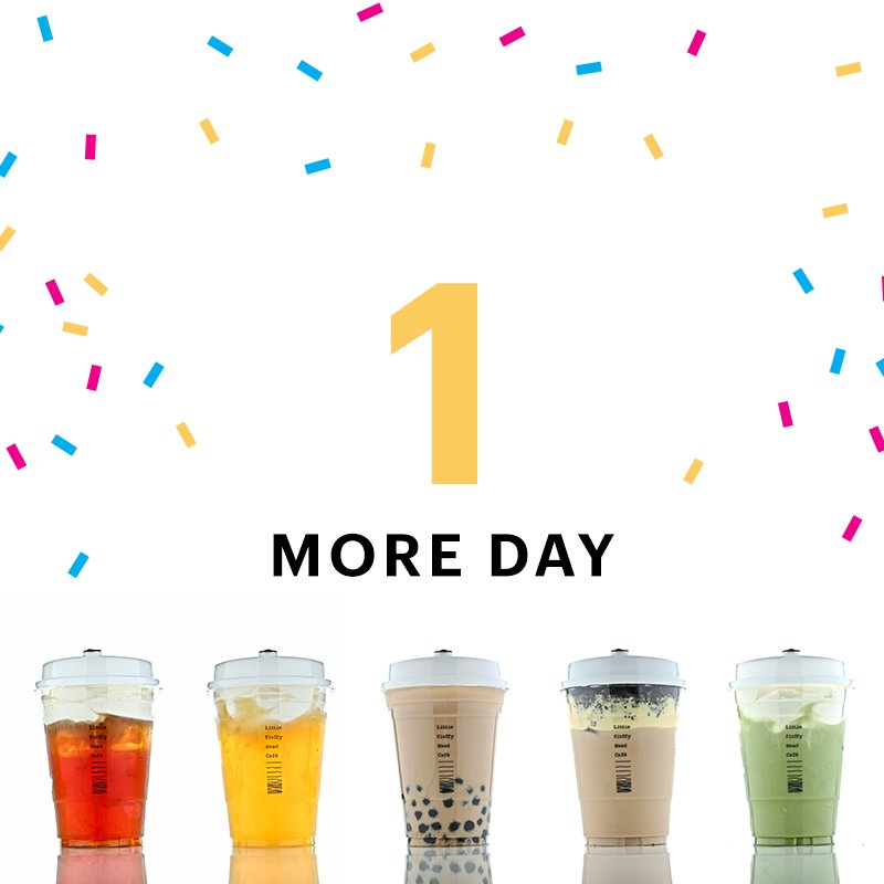 Tomorrow's the big day! Hope to see you at our grand opening :) #littlefluffyhead #cheesetea