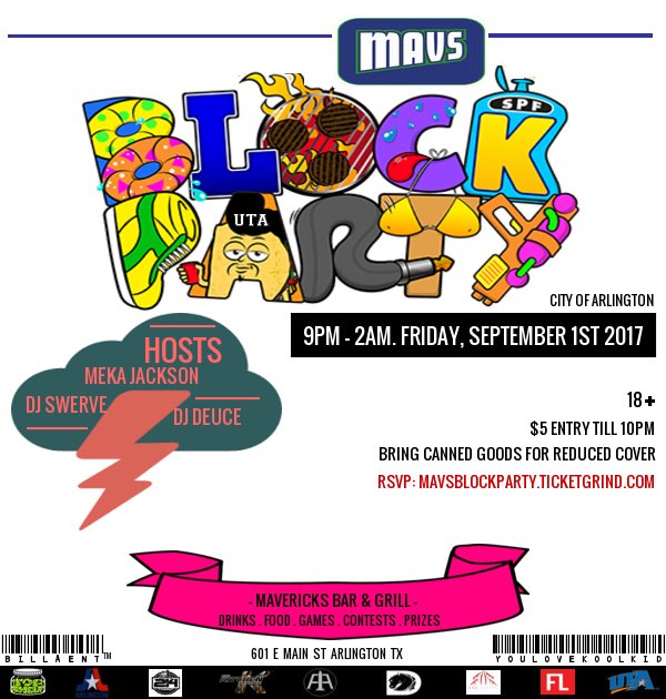 ozoofenjoyment's tweet photo. #MavsBlockParty will be very dope. Come out and start off Labor Day weekend right. https://t.co/eAbYlNiNEa