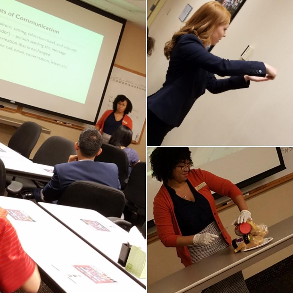 MyTQuinn08's tweet photo. Joanelle Cobos delivers tips on communication and WOWs with PB&amp;J at the MGM Young Professionals Network Group meeting! #BEHINDTHESHOW #YPNG https://t.co/gWxbSoPahG