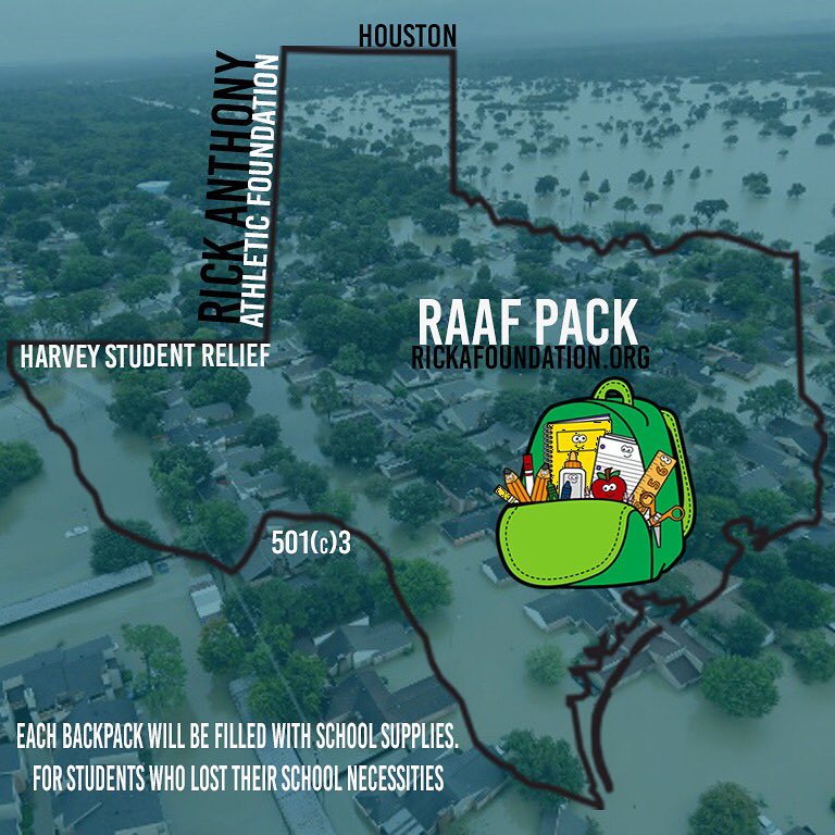 RickAFoundation's tweet photo. Help students get back school supplies lost from #HurricaneHarvey To make a donation visit link in bio or text GIVE to 832-572-3323
501(c)3 https://t.co/51bE7xezxj