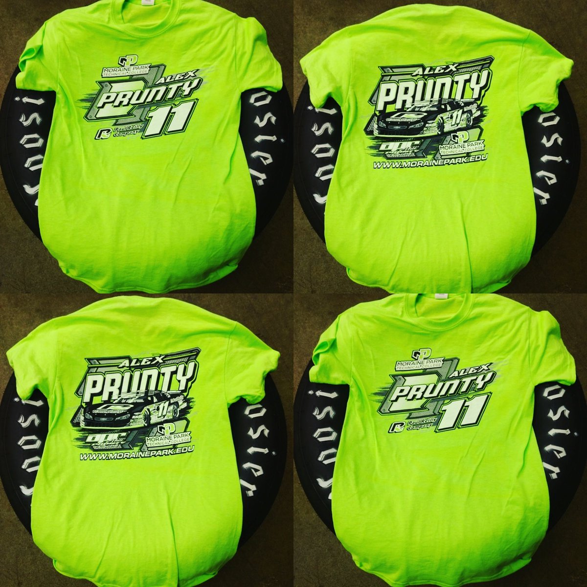 alexprunty11's tweet photo. New shirts are in! We've gone neon green! #MPTC #TDGraphics #LightUpChampNight https://t.co/Q0XEor0Ggp