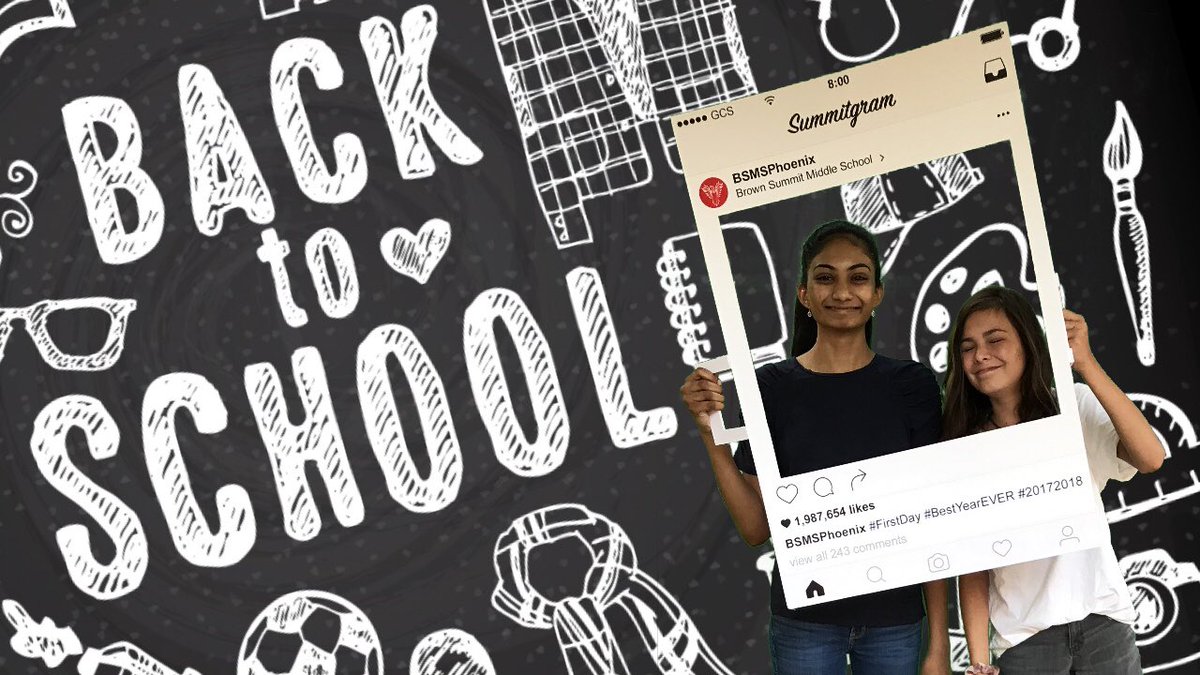 DrKimRobertson's tweet photo. 1st day of school BSMS Photo booth #GCSFirstDay2017 @BSMSPhoenix https://t.co/s7rzeL2k5r