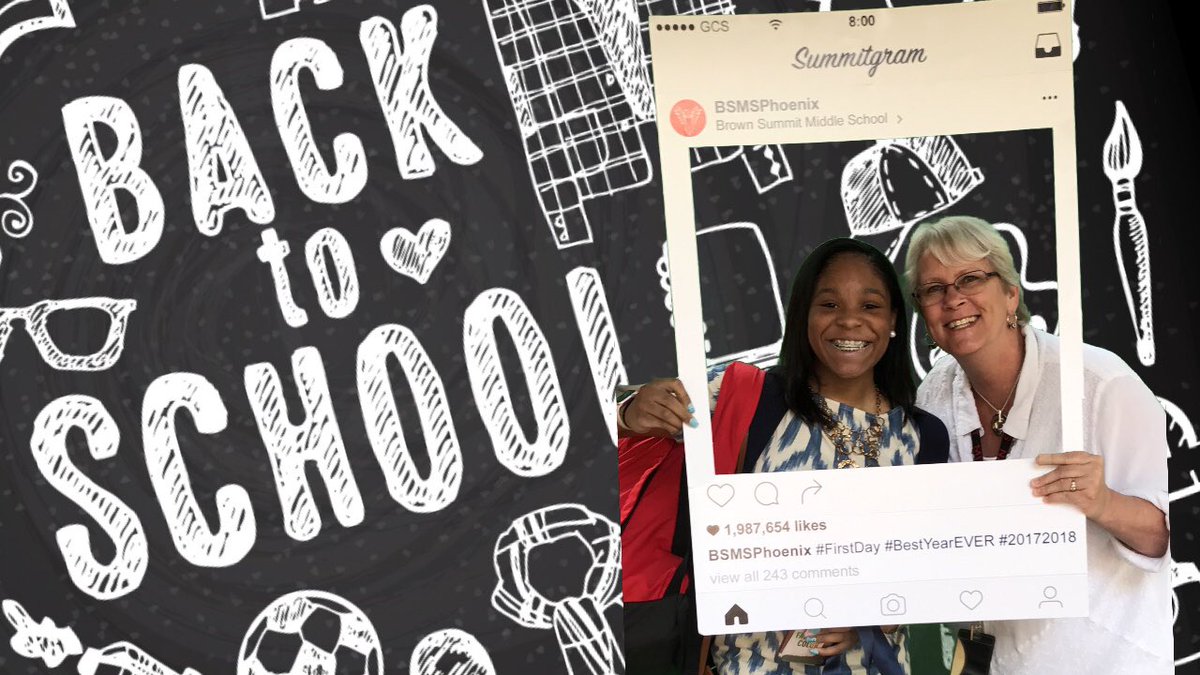 DrKimRobertson's tweet photo. 1st day of school BSMS Photo booth #GCSFirstDay2017 @BSMSPhoenix https://t.co/s7rzeL2k5r