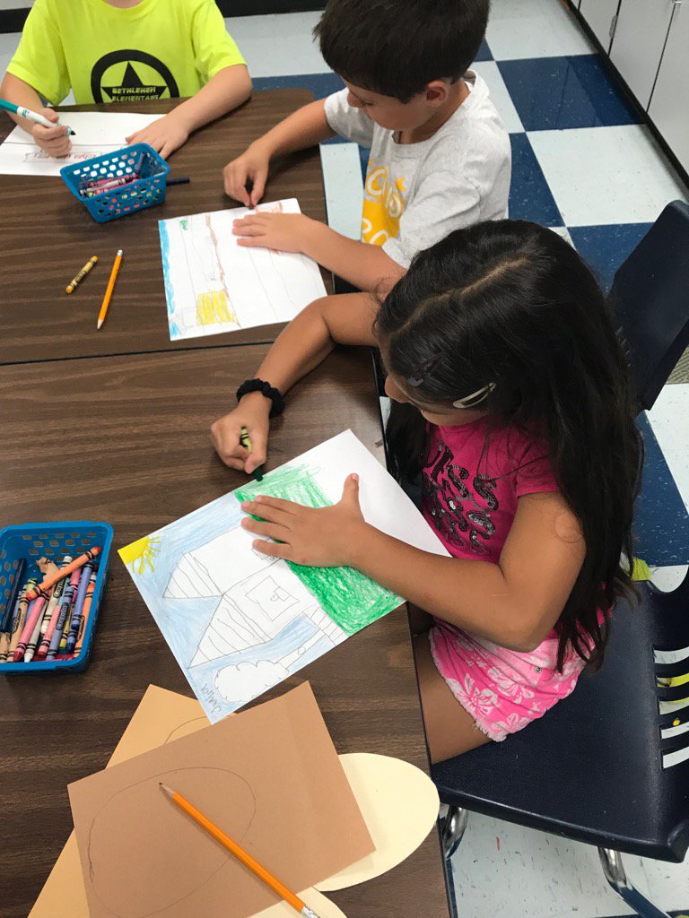 LeaderandReader's tweet photo. Kid art makes me happy! Joyful artists in @artisdlightful's classroom were eager to share their work. #BEScreates https://t.co/ncfNgxNJm2