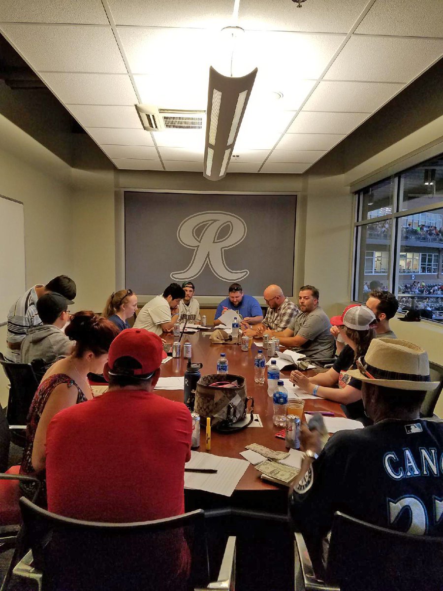 PrintNW's tweet photo. It's #FantasyFootball draft time! And what better way to kick it off than in the @RainiersLand conference room? #whataview 🙌 https://t.co/SYfBOzSlEJ