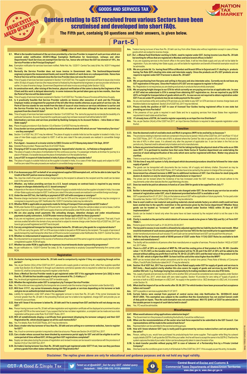 askGST_GoI's tweet image. GST FAQs Part - 5 #GSTSimplified #GSTFAQs