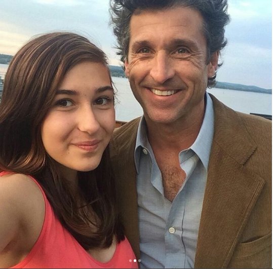 DempeoMD's tweet photo. Patrick with some lucky girls on the set of #thetruthabouttheharryquebertaffair Tuesday 8/29. https://t.co/H7P5F3TzdU https://t.co/UZxZj6cjsC