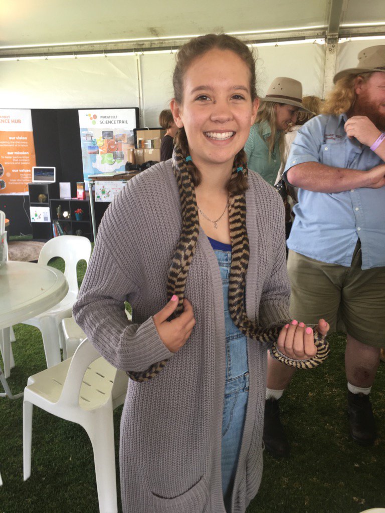 Wheatbeltnrm's tweet photo. Meet the #BlackHeadedPython with #RangerRed @Wheatbeltnrm #Tent102 @DowerinFieldDay https://t.co/0lQl4meaFH