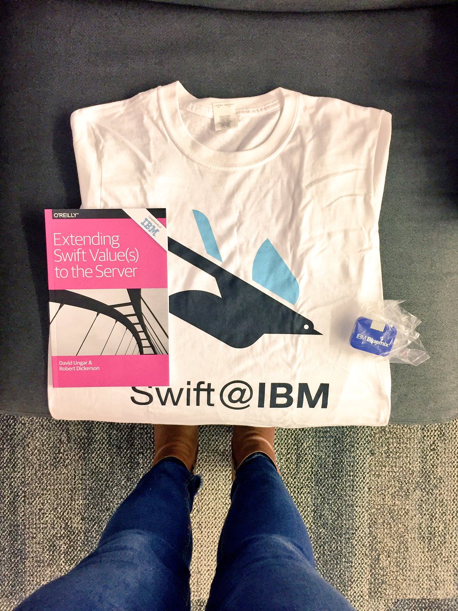 codemeetupsf's tweet photo. Check out our super cool giveaways 👕📘 #swift@ibm #buildwithwatson #swift #workshop @galvanize https://t.co/oMwFagwF3u